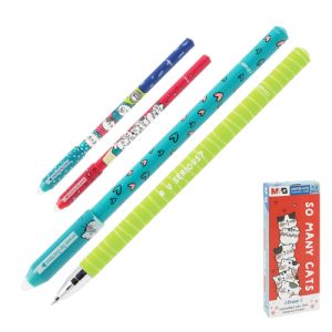 Roller gel/cauciuc M&G iErase So Many Cats Pencil 0,5 mm, albastru