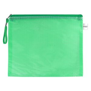 Plic plasă cu fermoar PVC/A4, verde