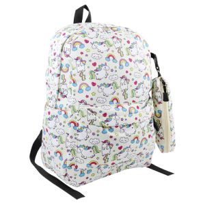 Rucsac copii + husa stilou, design Unicorn