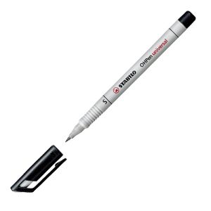 Marker nepermanent, 0,4 mm, STABILO OHPen S universal, negru