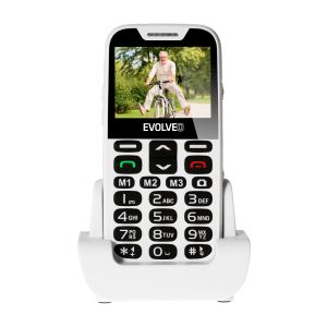 EVOLVEO EasyPhone XD, telefon mobil pentru seniori cu suport de încărcare (culoare albă) EP-600-XDW