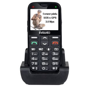 EVOLVEO EasyPhone XG, telefon mobil pentru seniori cu suport de încărcare (culoare neagră) EP-650-XGB