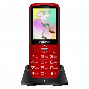 EVOLVEO EasyPhone XO, telefon mobil pentru seniori cu suport de încărcare (culoare roșie) EP-630-XOR