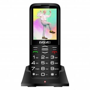 EVOLVEO EasyPhone XO, telefon mobil pentru seniori cu suport de încărcare (culoare neagră) EP-630-XOB