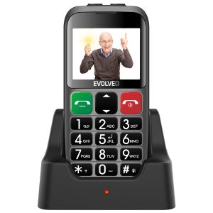 EVOLVEO EasyPhone ET, telefon mobil pentru seniori cu suport de incarcare, argintiu EP-851-ETS