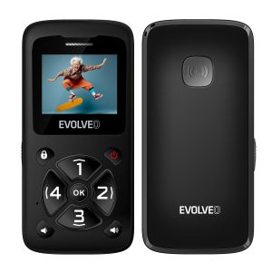 EVOLVEO EasyPhone ID, telefon mobil pentru seniori, negru EP-400-IDB