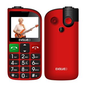 EVOLVEO EasyPhone FL, telefon mobil pentru seniori cu suport de incarcare, rosu EP-801-FLR