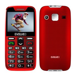 EVOLVEO EasyPhone XR, telefon mobil pentru seniori cu suport de incarcare, rosu EP-601-XR-RD