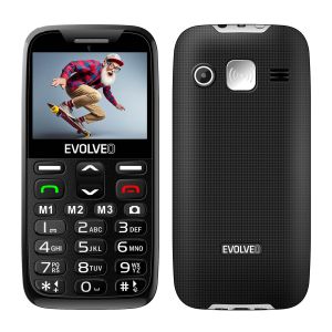 EVOLVEO EasyPhone XR, telefon mobil pentru seniori cu suport de incarcare, negru EP-601-XR-BK