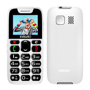 EVOLVEO EasyPhone, telefon mobil pentru seniori cu suport de incarcare, alb EP-501-WH