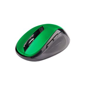 Mouse C-TECH WLM-02/Ergonomic/Optic/Pentru dreptaci/1600 DPI/USB fără fir/Negru-verde WLM-02G