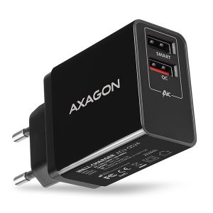 AXAGON ACU-QS24, încărcător de rețea QC & SMART 24W, 2x port USB-A, QC3.0/AFC/FCP + 5V/1.2A ACU-QS24