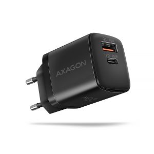 Incarcator de retea AXAGON ACU-PQ20 20W, 2x porturi (USB-A + USB-C), PD3.0/PPS/QC4+/AFC/Apple, negru ACU-PQ20