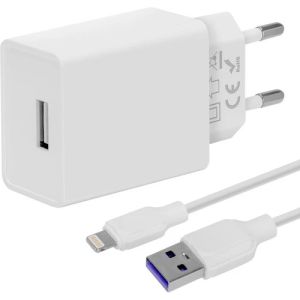 AMBALARE: ME Travel Charger USB-A 10W + USB-A/Cablu Lightning 1m Alb 8596311218859