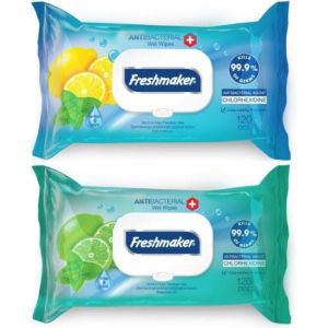 Șervețele umede Freshmaker antibacteriene lămâie/mentol (120 buc.)