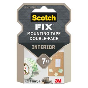 Scotch® Banda dublu de montaj pentru uz interior, 19 mm x 1,5 m