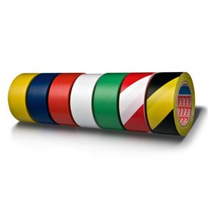 Bandă de marcare adezivă TESA 50 mm x 33 m alb-roșu