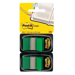 Marcaje Post-it Index lat 25,4x43,2 verde 2buc