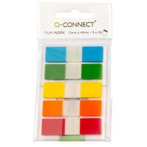 Semne de carte din folie Q-CONNECT 12x43mm, carduri 5x26