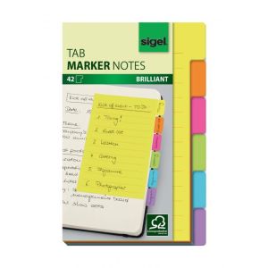 Semne de carte autoadezive pentru note, 98x148mm, 42 coli de 6 culori