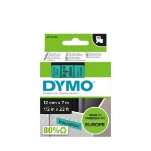 Banda autoadeziva Dymo D1 12 mm verde/negru