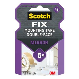 Bandă de montaj scotch potrivită pentru utilizare în baie, 19 mm x 1,5 m