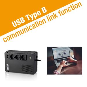 UPS FSP ECO 800 FR, 800 VA / 480 W, USB, RJ45, linie interactivă PPF4802200