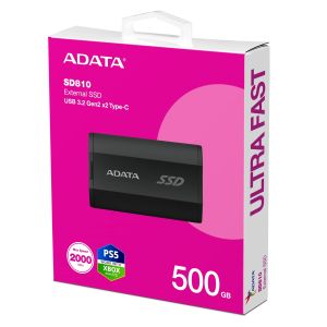 ADATA SD810/500GB/SSD/Extern/Negru/5R SD810-500G-CBK