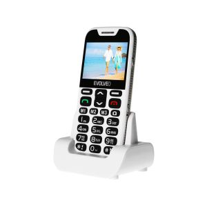 EVOLVEO EasyPhone XD, telefon mobil pentru seniori cu suport de încărcare (culoare albă) EP-600-XDW