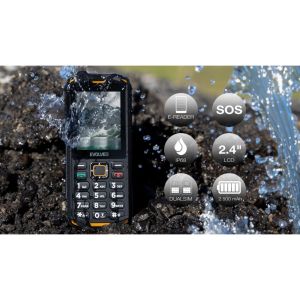 EVOLVEO StrongPhone X5, telefon Dual SIM rezistent la apă, negru-portocaliu SGP-X5-B