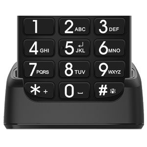 EVOLVEO EasyPhone FL, telefon mobil pentru seniori cu suport de incarcare, negru EP-801-FLB