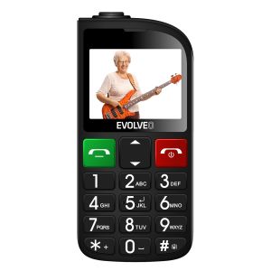 EVOLVEO EasyPhone FL, telefon mobil pentru seniori cu suport de incarcare, negru EP-801-FLB