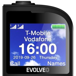 EVOLVEO EasyPhone FL, telefon mobil pentru seniori cu suport de incarcare, negru EP-801-FLB