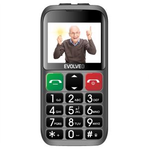 EVOLVEO EasyPhone ET, telefon mobil pentru seniori cu suport de incarcare, argintiu EP-851-ETS