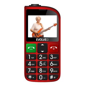 EVOLVEO EasyPhone FL, telefon mobil pentru seniori cu suport de incarcare, rosu EP-801-FLR