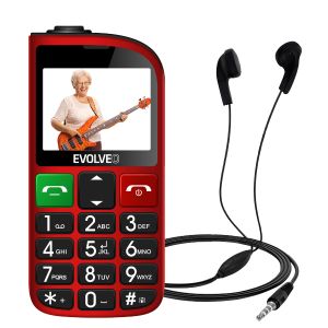 EVOLVEO EasyPhone FL, telefon mobil pentru seniori cu suport de incarcare, rosu EP-801-FLR