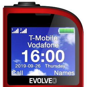 EVOLVEO EasyPhone FL, telefon mobil pentru seniori cu suport de incarcare, rosu EP-801-FLR