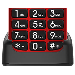 EVOLVEO EasyPhone FL, telefon mobil pentru seniori cu suport de incarcare, rosu EP-801-FLR