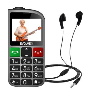 EVOLVEO EasyPhone FL, telefon mobil pentru seniori cu suport de incarcare, argintiu EP-801-FLS