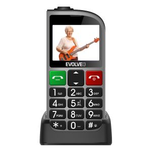 EVOLVEO EasyPhone FL, telefon mobil pentru seniori cu suport de incarcare, argintiu EP-801-FLS