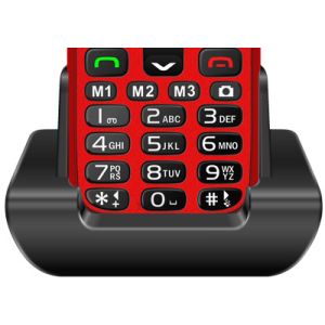 EVOLVEO EasyPhone XR, telefon mobil pentru seniori cu suport de incarcare, rosu EP-601-XR-RD