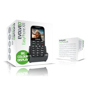 EVOLVEO EasyPhone XR, telefon mobil pentru seniori cu suport de incarcare, negru EP-601-XR-BK