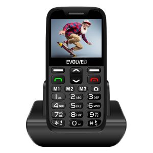 EVOLVEO EasyPhone XR, telefon mobil pentru seniori cu suport de incarcare, negru EP-601-XR-BK