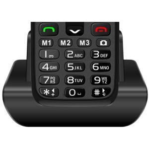 EVOLVEO EasyPhone XR, telefon mobil pentru seniori cu suport de incarcare, negru EP-601-XR-BK