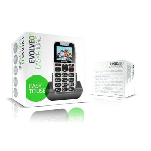 EVOLVEO EasyPhone, telefon mobil pentru seniori cu suport de incarcare, alb EP-501-WH