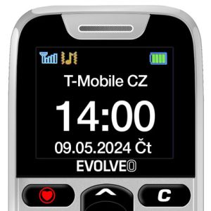 EVOLVEO EasyPhone, telefon mobil pentru seniori cu suport de incarcare, alb EP-501-WH