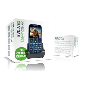 EVOLVEO EasyPhone XR, telefon mobil pentru seniori cu suport de incarcare, albastru EP-601-XR-BL