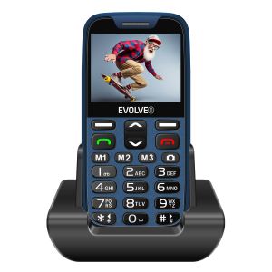 EVOLVEO EasyPhone XR, telefon mobil pentru seniori cu suport de incarcare, albastru EP-601-XR-BL