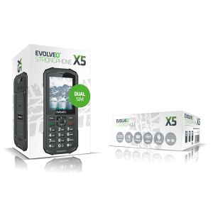 EVOLVEO StrongPhone X5, telefon Dual SIM rezistent la apă, negru-gri SGP-X5-GY