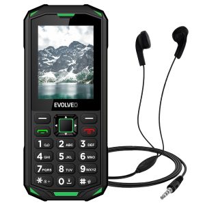 EVOLVEO StrongPhone X5, telefon Dual SIM rezistent la apă, negru-verde SGP-X5-GR